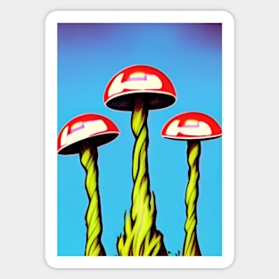 3 SURREAL MUSHROOMS Sticker